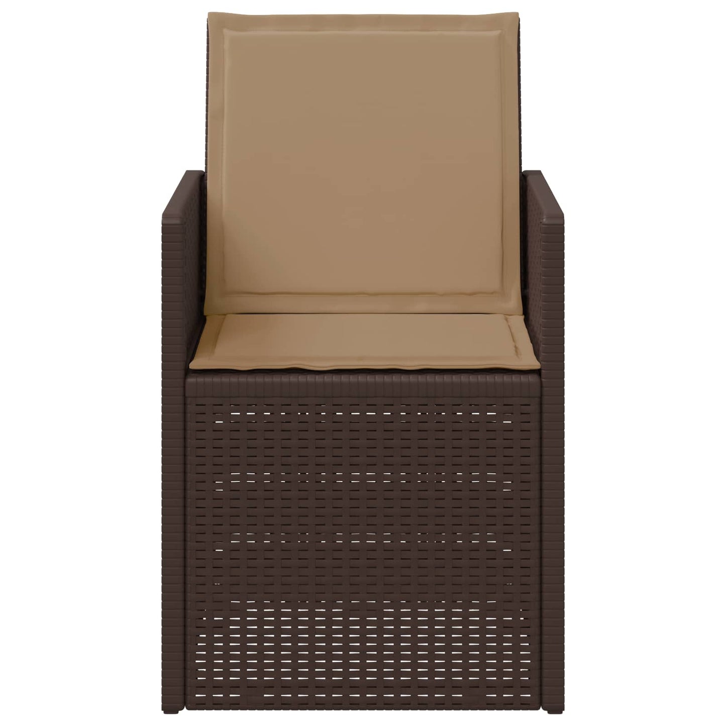 Tuin Eetstoelen 2 pcs Bruin en Taupe PP