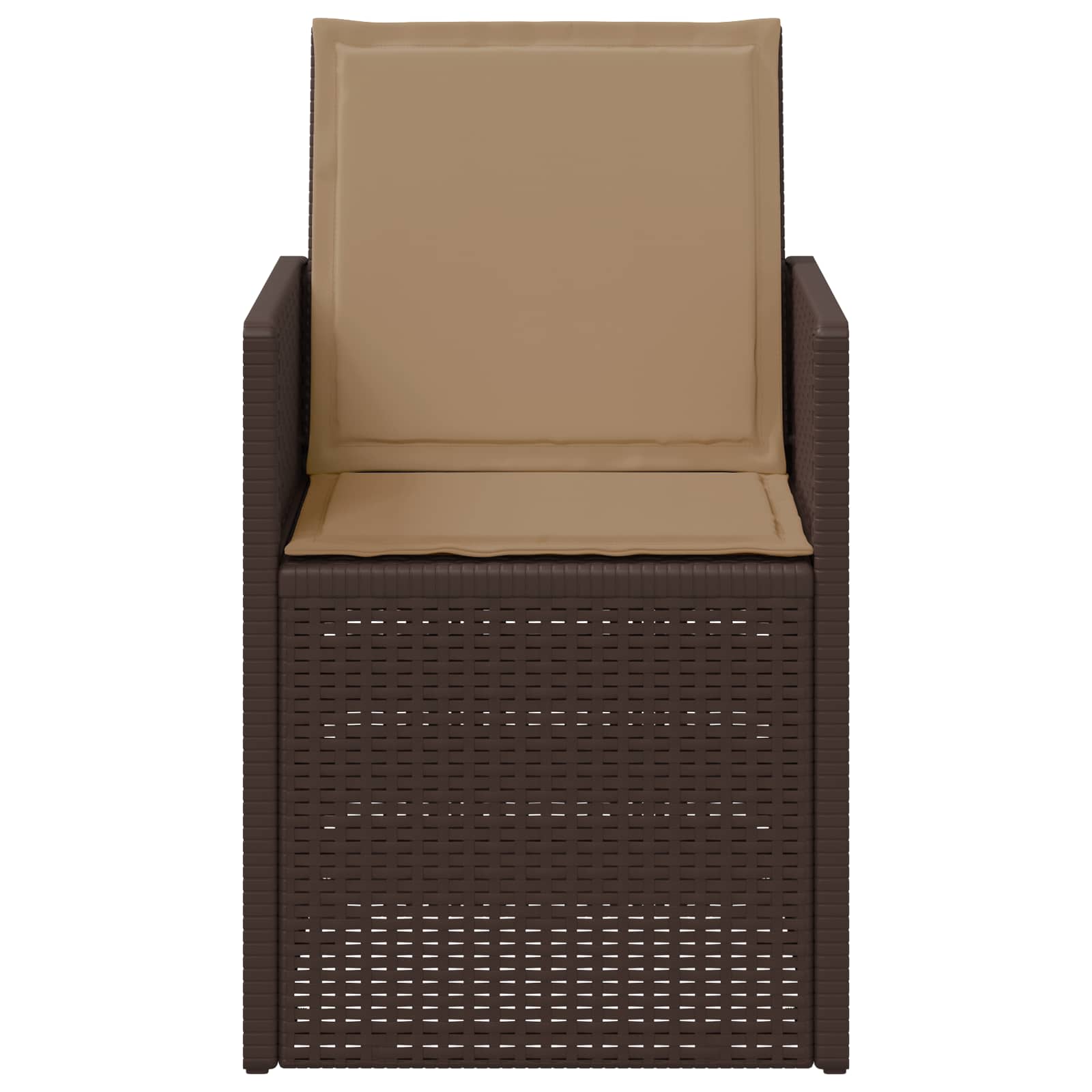 Tuin Eetstoelen 2 pcs Bruin en Taupe PP