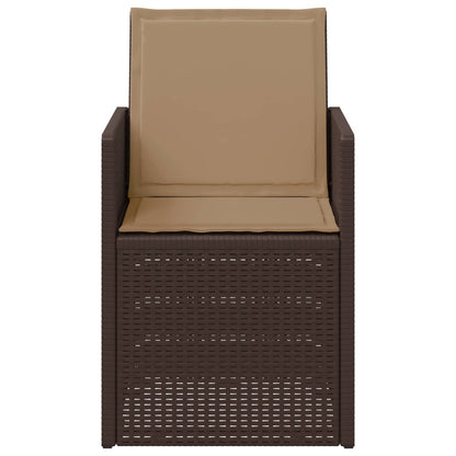 Tuin Eetstoelen 2 pcs Bruin en Taupe PP