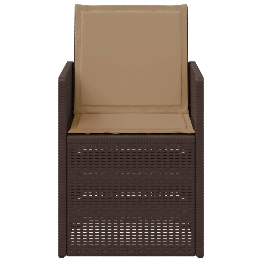 Tuin Eetstoelen 2 pcs Bruin en Taupe PP