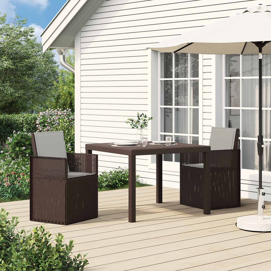 Tuin Eetstoelen 2 pcs Bruin en lichtgrijs PP