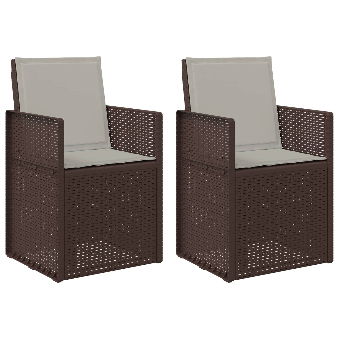 Tuin Eetstoelen 2 pcs Bruin en lichtgrijs PP