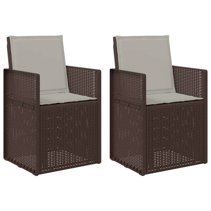 Tuin Eetstoelen 2 pcs Bruin en lichtgrijs PP