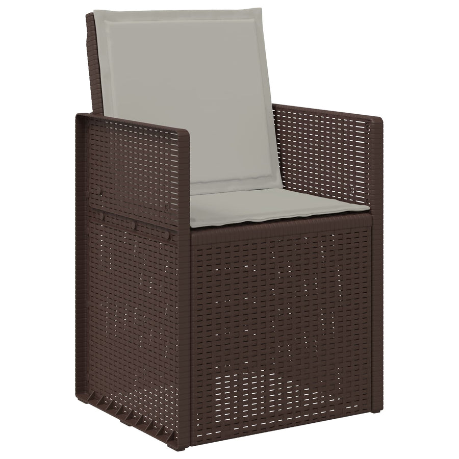Tuin Eetstoelen 2 pcs Bruin en lichtgrijs PP