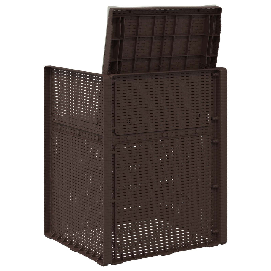 Tuin Eetstoelen 2 pcs Bruin en lichtgrijs PP