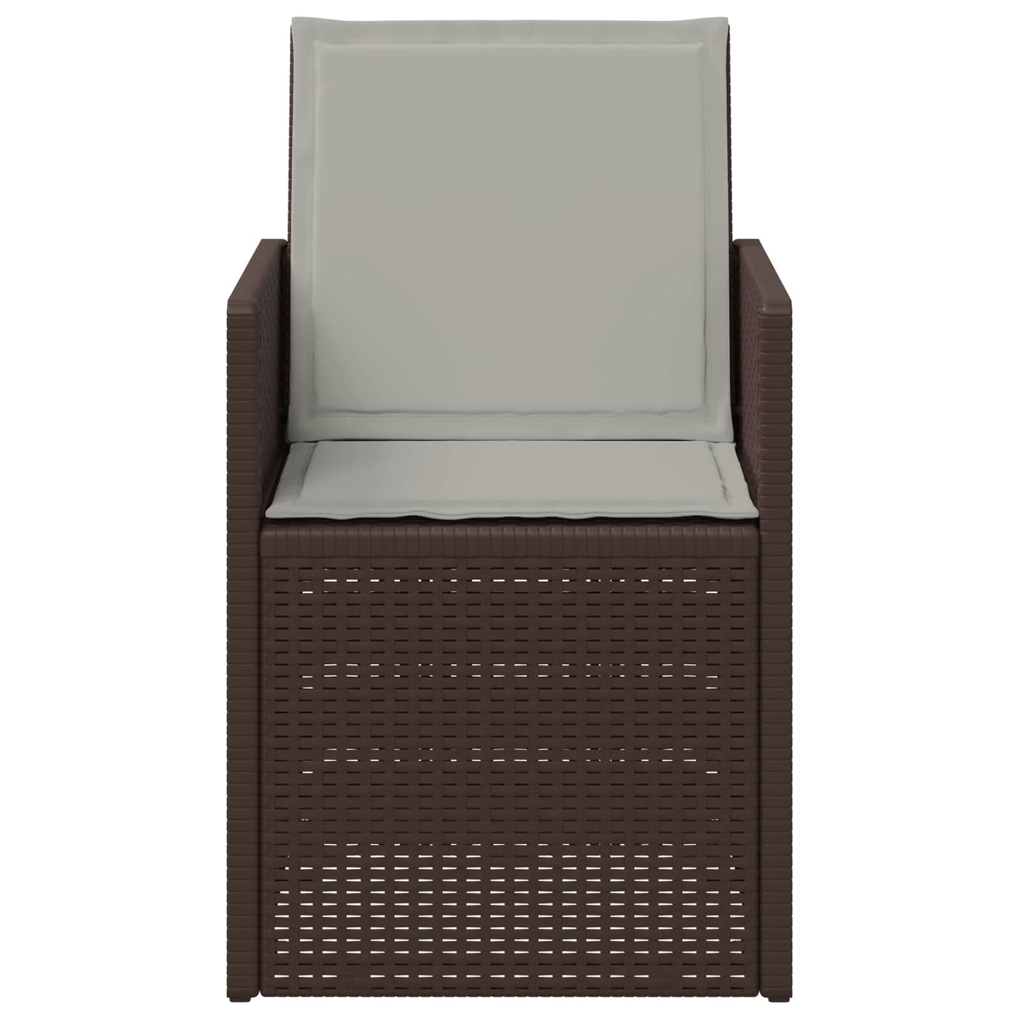 Tuin Eetstoelen 2 pcs Bruin en lichtgrijs PP