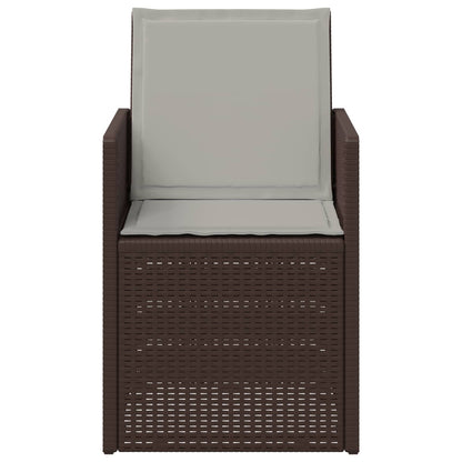 Tuin Eetstoelen 2 pcs Bruin en lichtgrijs PP