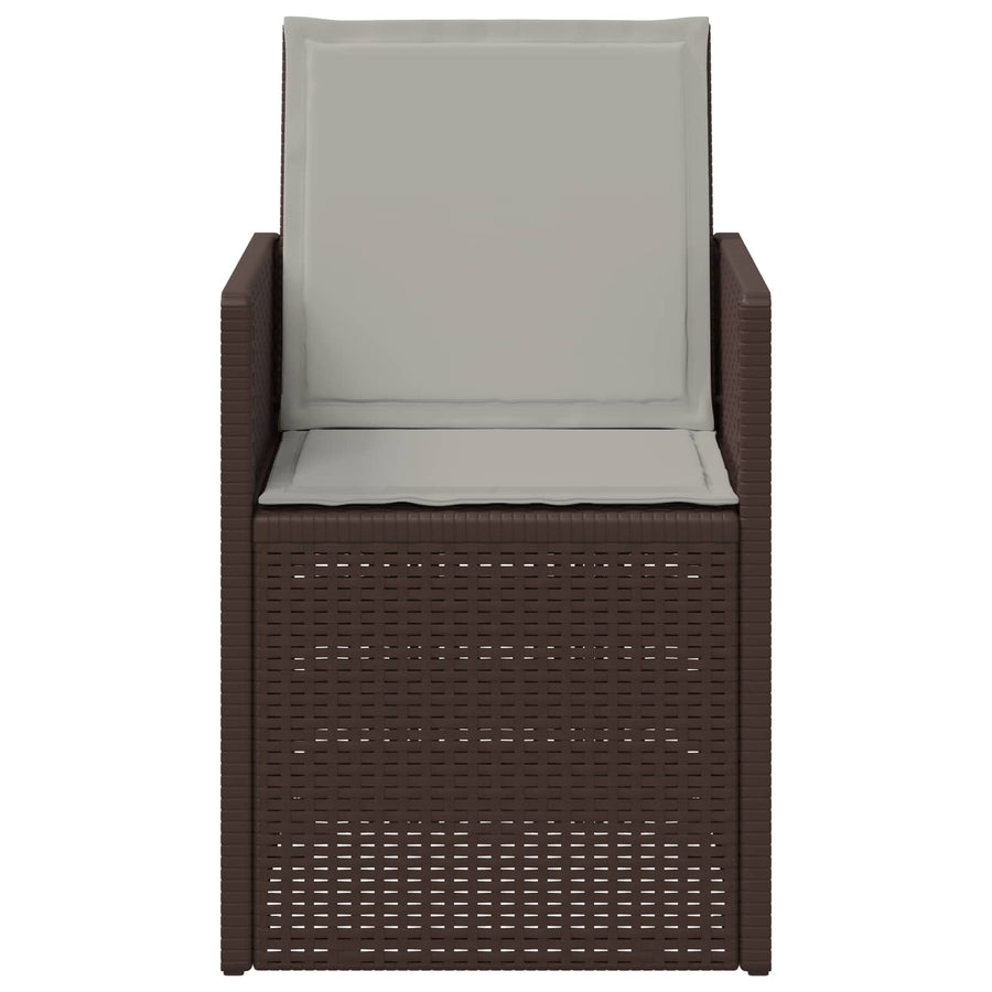 Tuin Eetstoelen 2 pcs Bruin en lichtgrijs PP