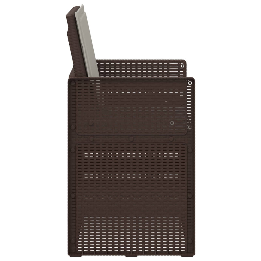 Tuin Eetstoelen 2 pcs Bruin en lichtgrijs PP