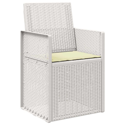 Tuin Eetstoelen 2 pcs Wit en crèmekleurig PP