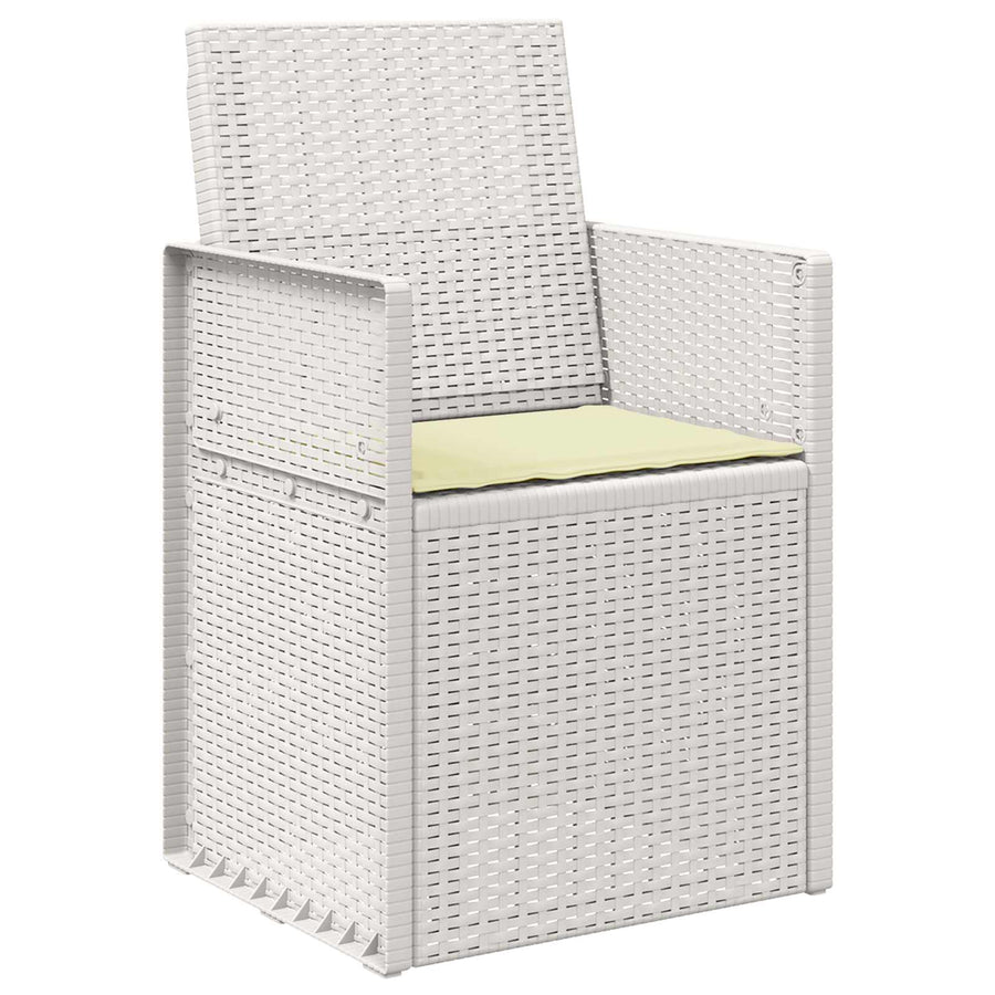 Tuin Eetstoelen 2 pcs Wit en crèmekleurig PP