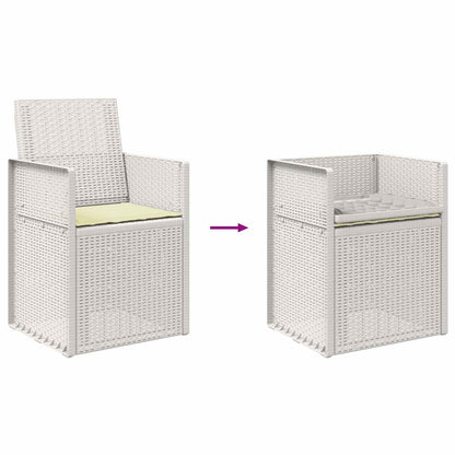 Tuin Eetstoelen 2 pcs Wit en crèmekleurig PP