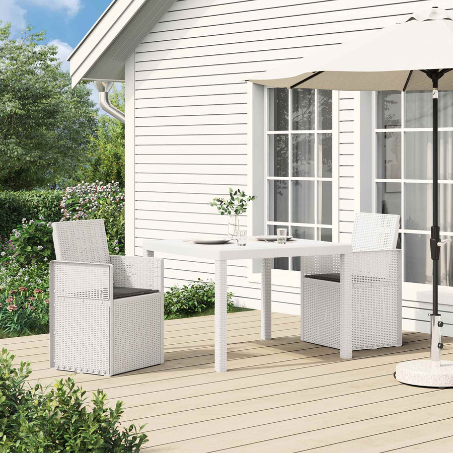 Tuin Eetstoelen 2 pcs Wit en antracietkleurig PP