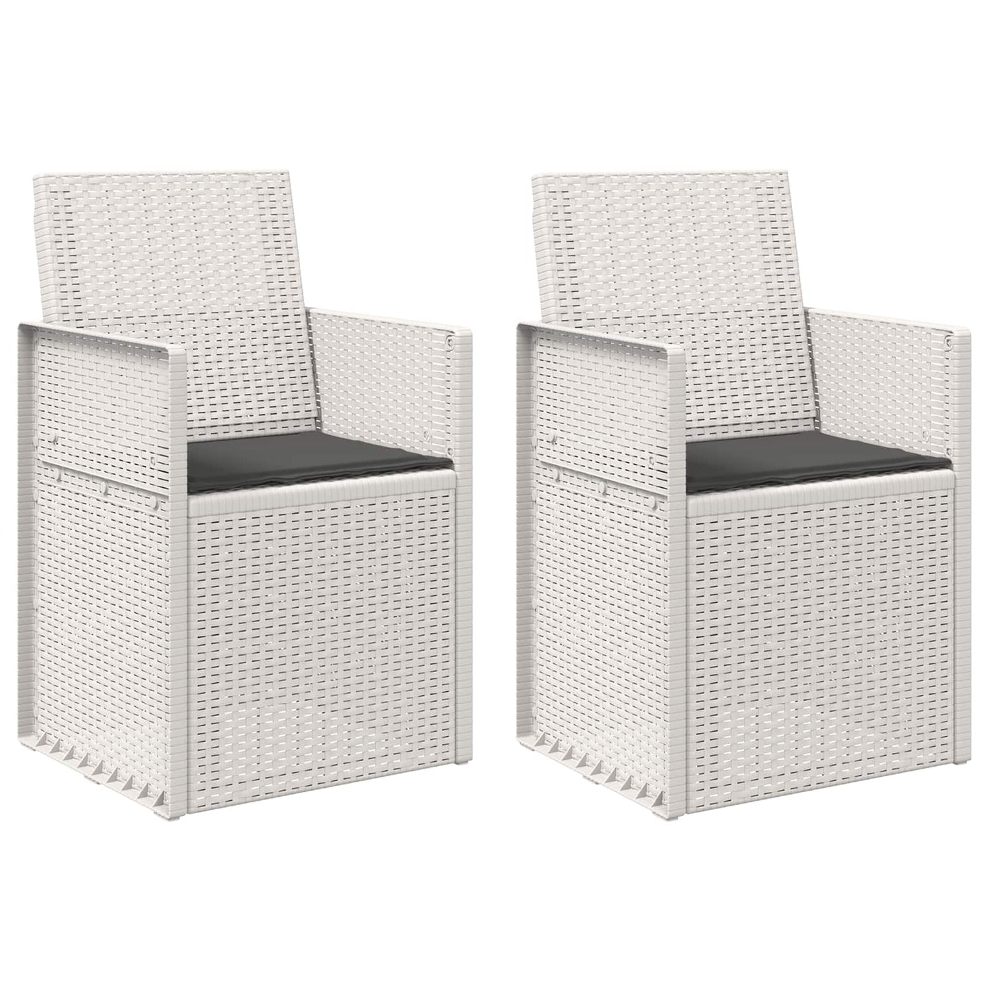 Tuin Eetstoelen 2 pcs Wit en antracietkleurig PP
