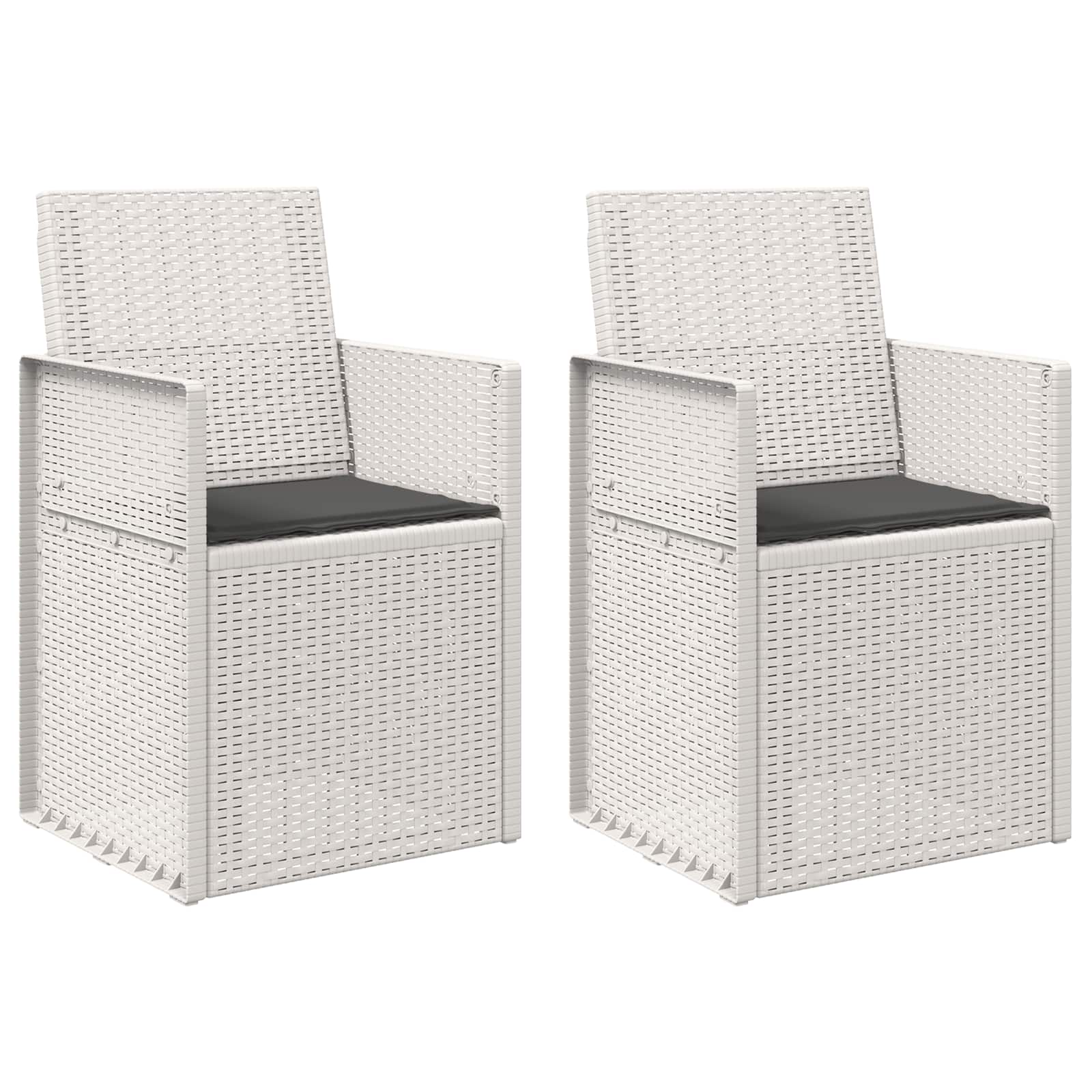 Tuin Eetstoelen 2 pcs Wit en antracietkleurig PP