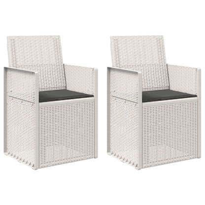Tuin Eetstoelen 2 pcs Wit en antracietkleurig PP