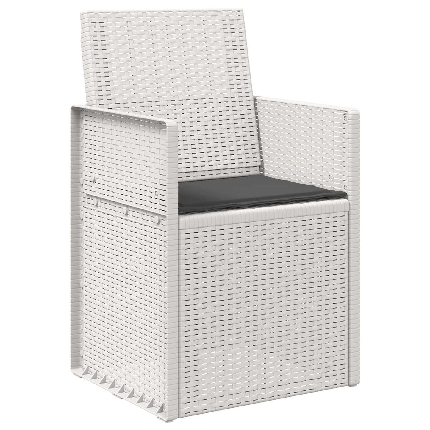Tuin Eetstoelen 2 pcs Wit en antracietkleurig PP