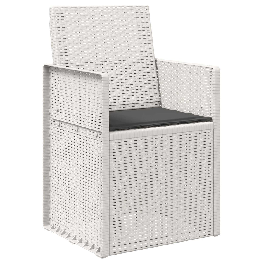 Tuin Eetstoelen 2 pcs Wit en antracietkleurig PP