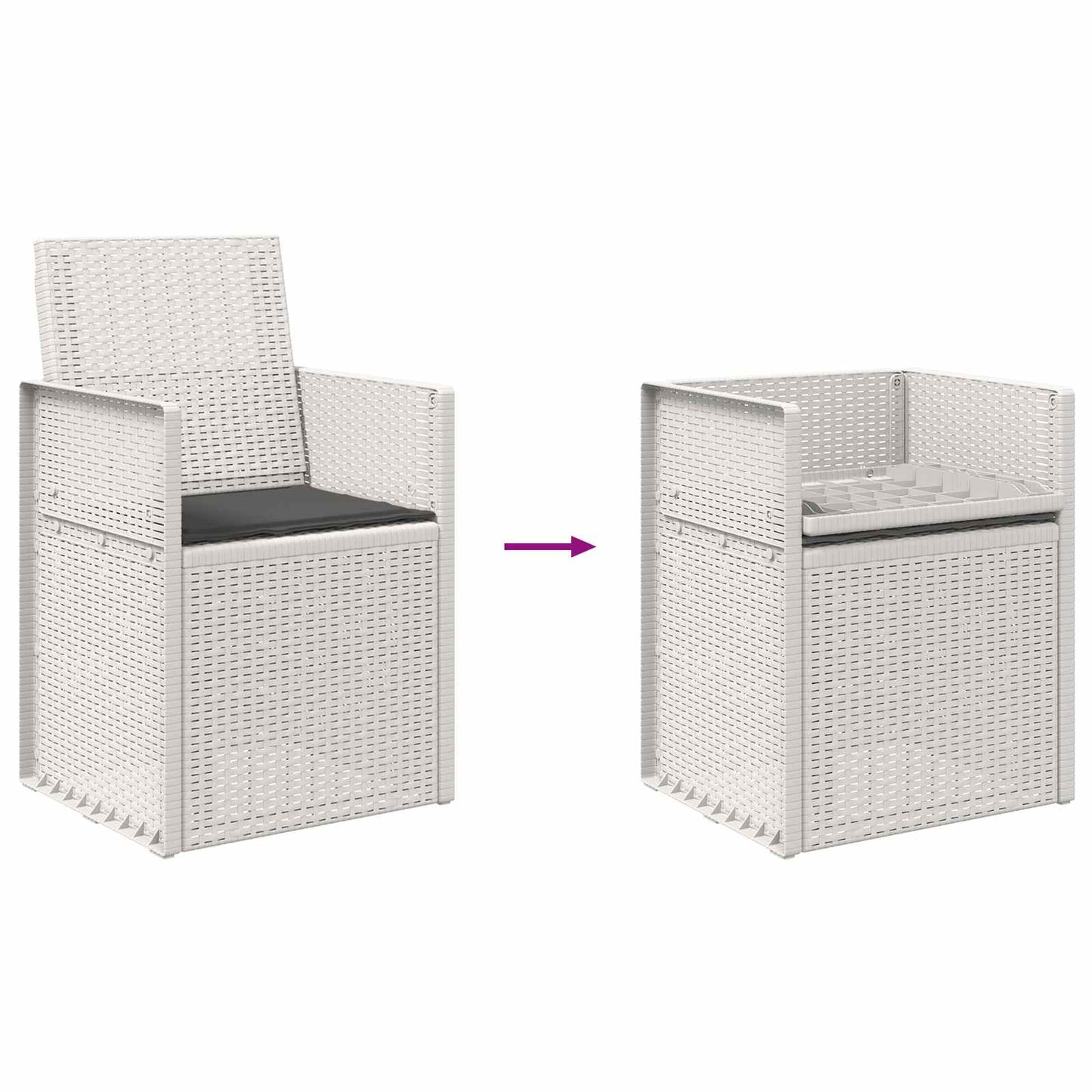 Tuin Eetstoelen 2 pcs Wit en antracietkleurig PP