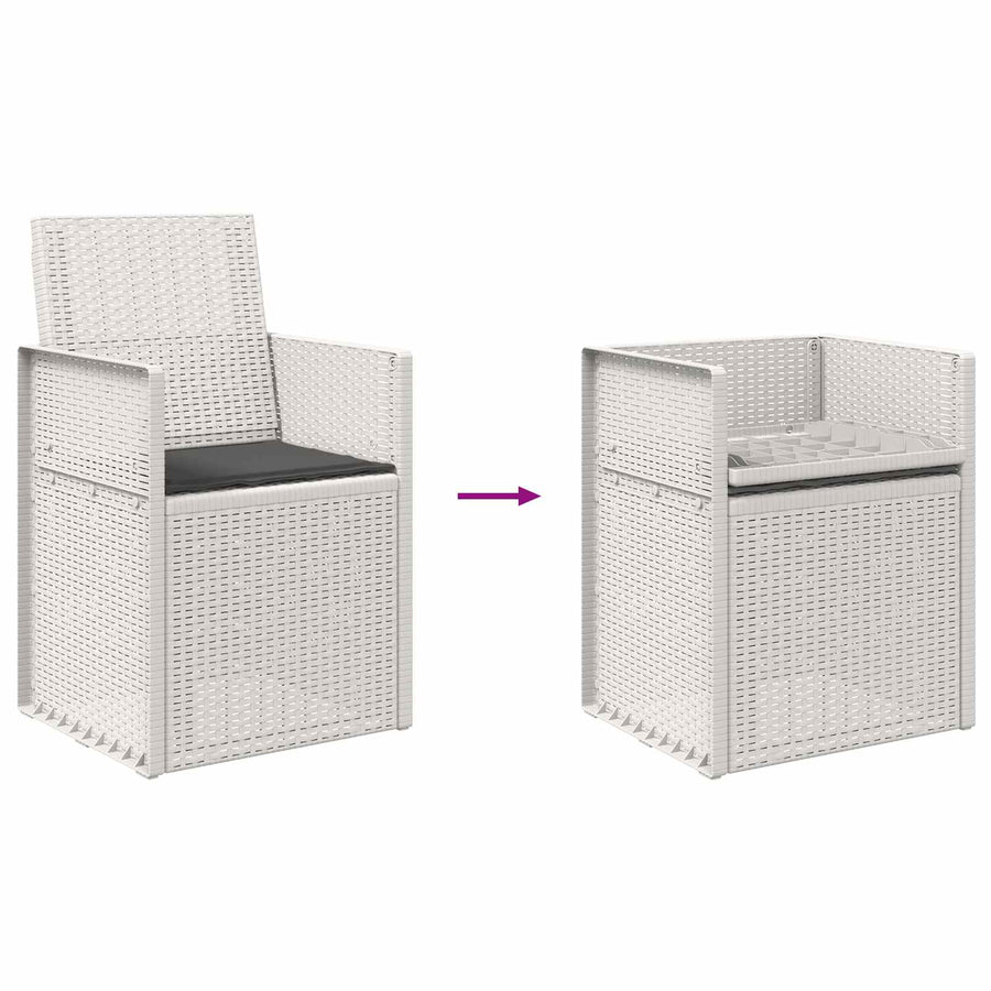 Tuin Eetstoelen 2 pcs Wit en antracietkleurig PP