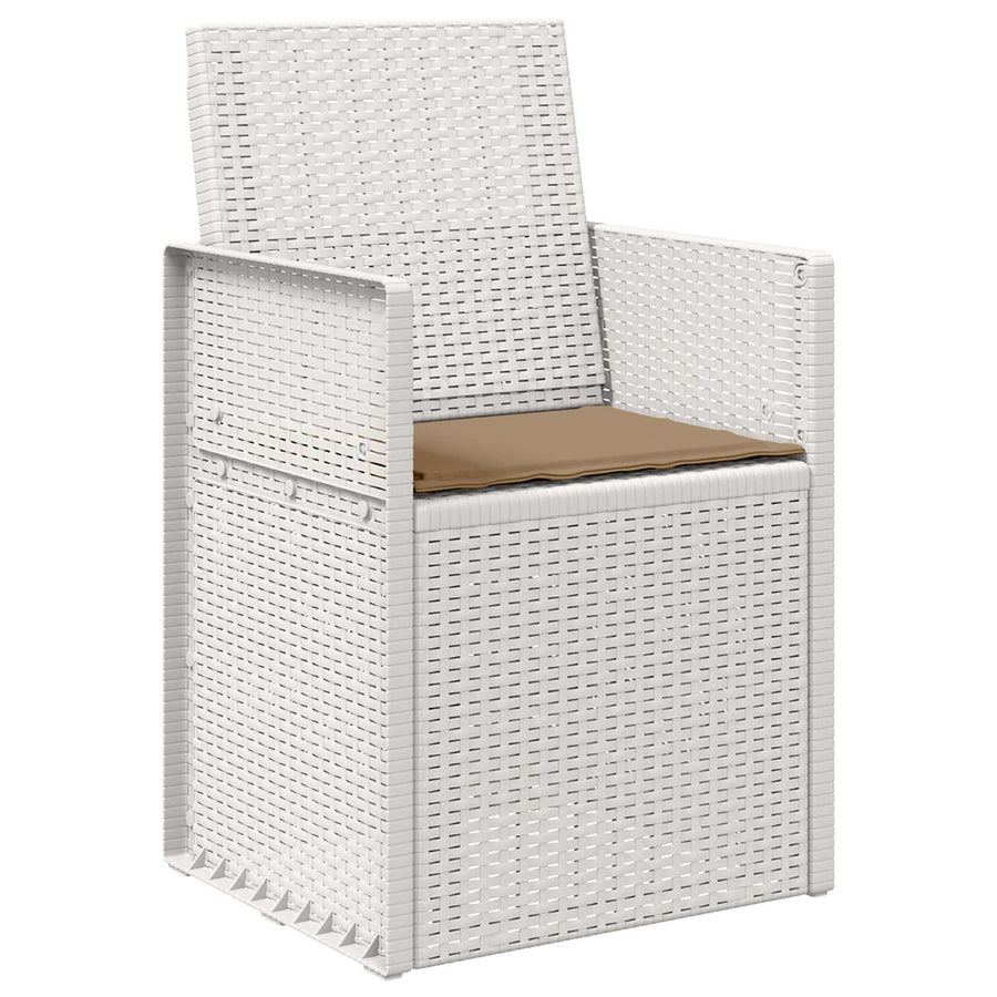 Tuin Eetstoelen 2 pcs Wit en Taupe PP