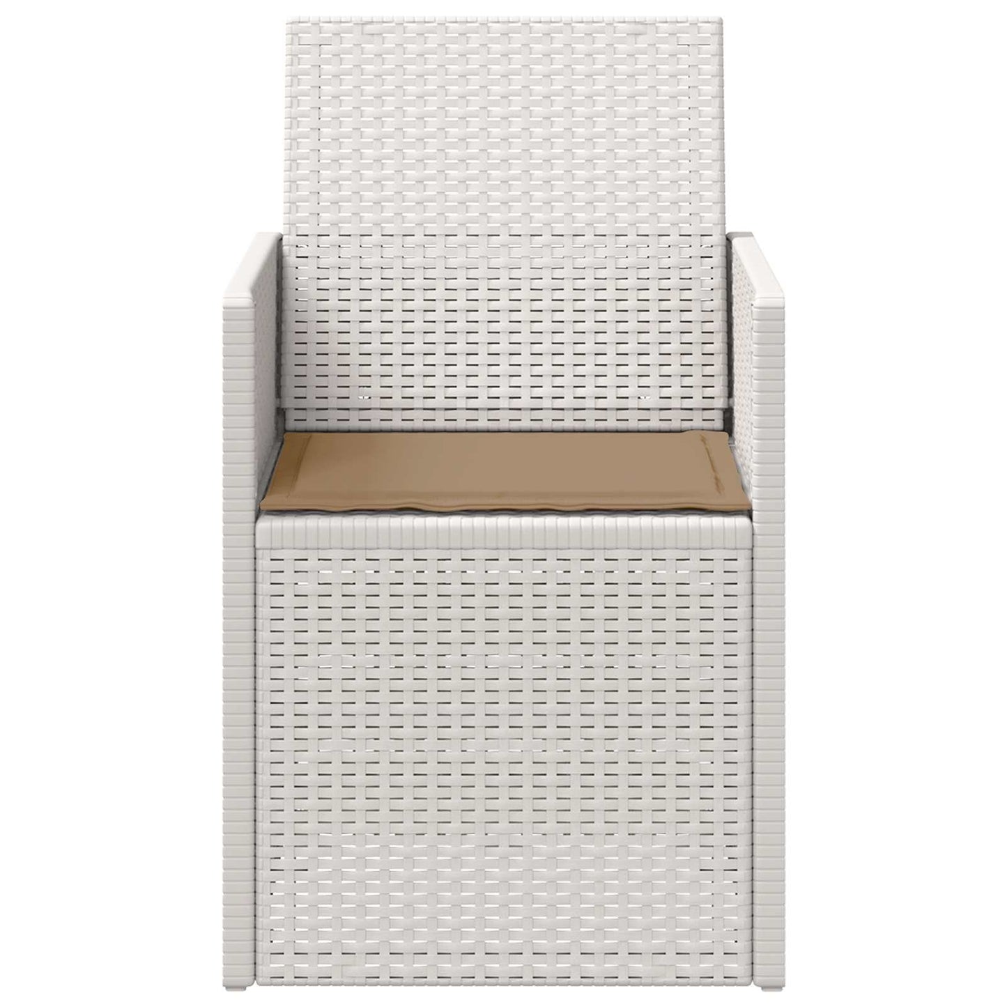 Tuin Eetstoelen 2 pcs Wit en Taupe PP