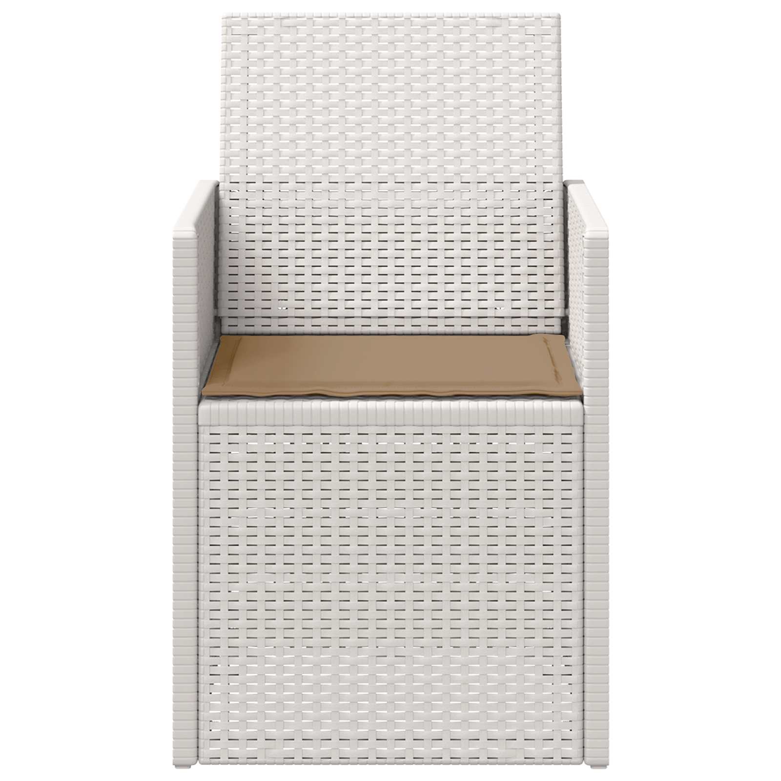 Tuin Eetstoelen 2 pcs Wit en Taupe PP