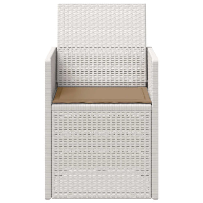 Tuin Eetstoelen 2 pcs Wit en Taupe PP