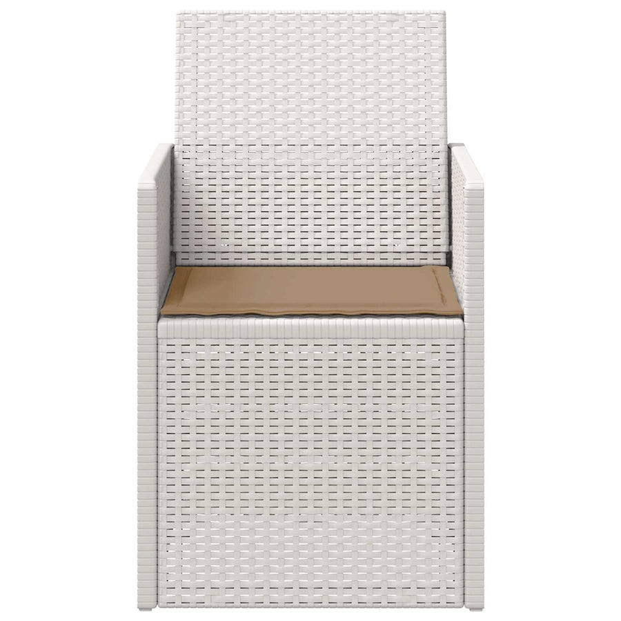 Tuin Eetstoelen 2 pcs Wit en Taupe PP