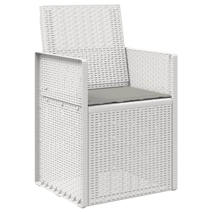 Tuin Eetstoelen 2 pcs Wit en Lichtgrijs PP