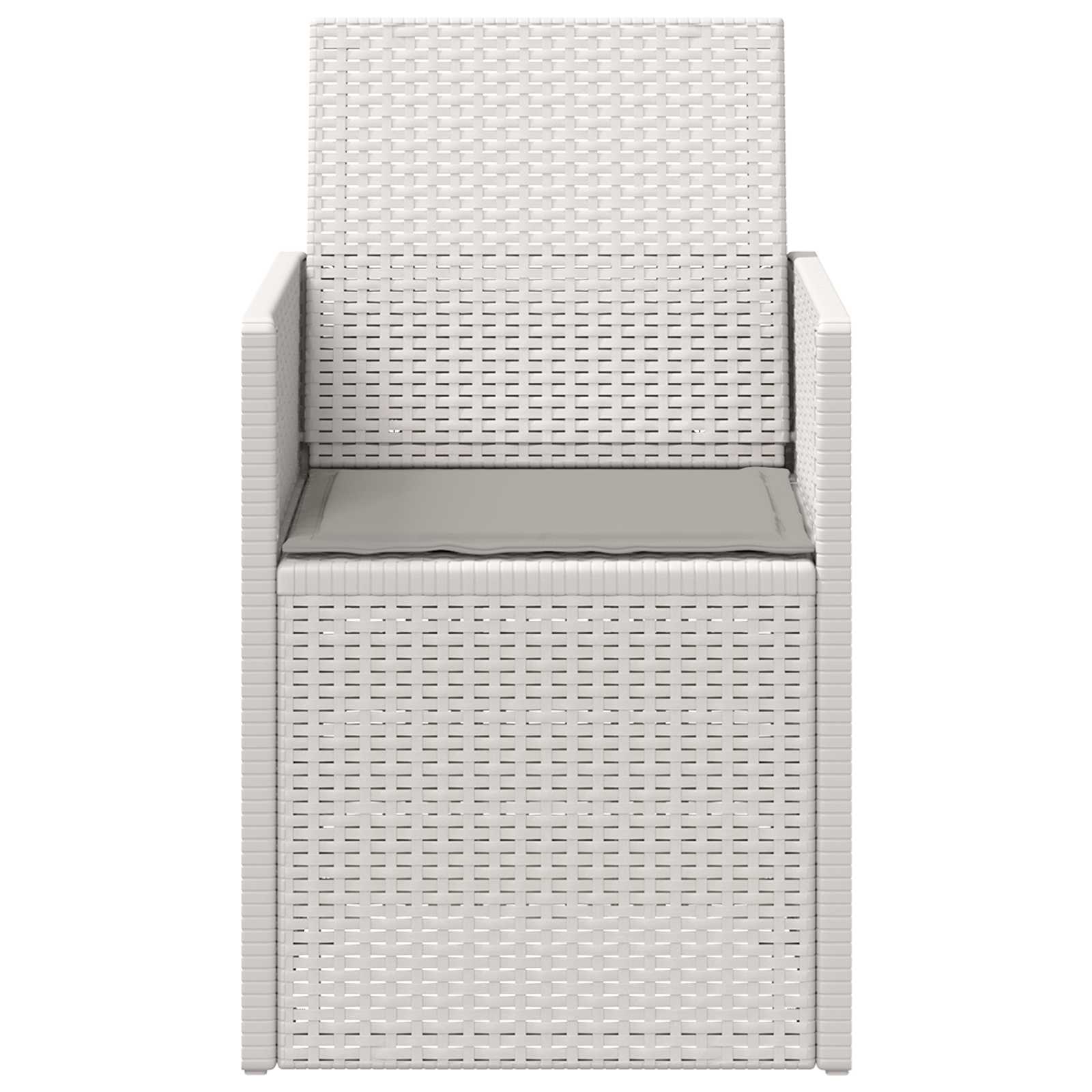 Tuin Eetstoelen 2 pcs Wit en Lichtgrijs PP