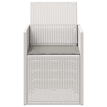 Tuin Eetstoelen 2 pcs Wit en Lichtgrijs PP