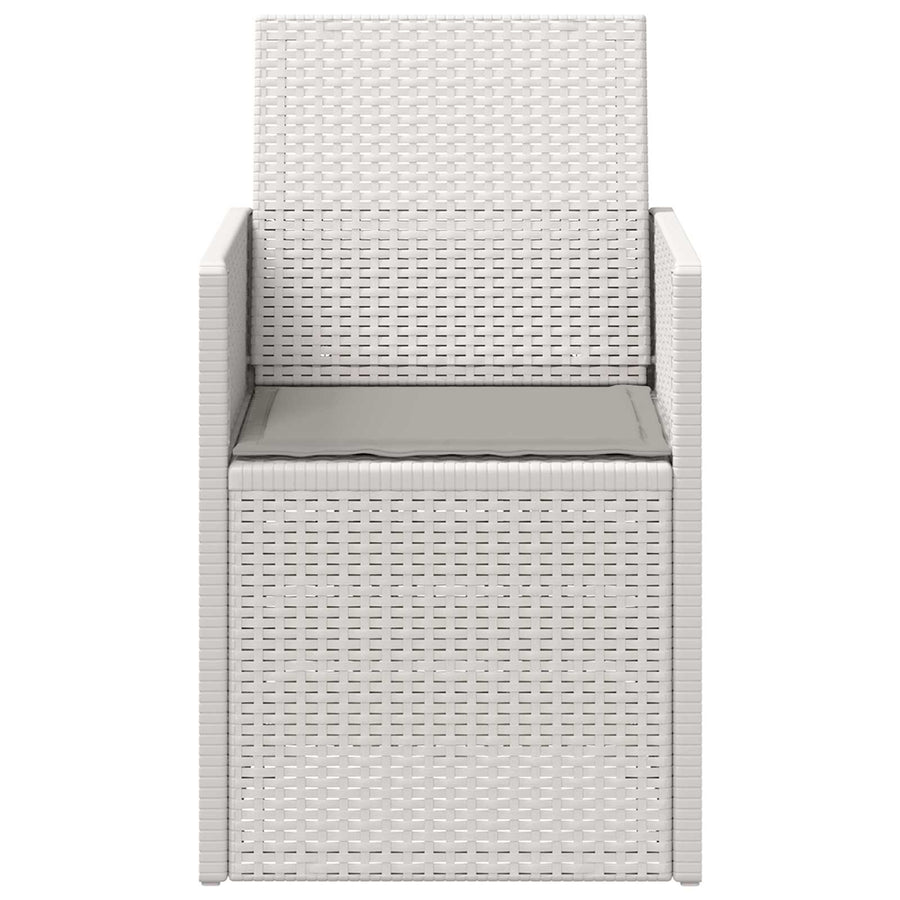 Tuin Eetstoelen 2 pcs Wit en Lichtgrijs PP