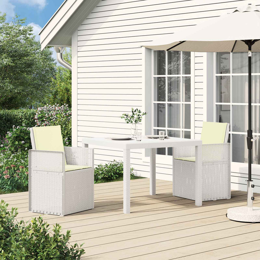 Tuin Eetstoelen 2 pcs Wit en crèmekleurig PP