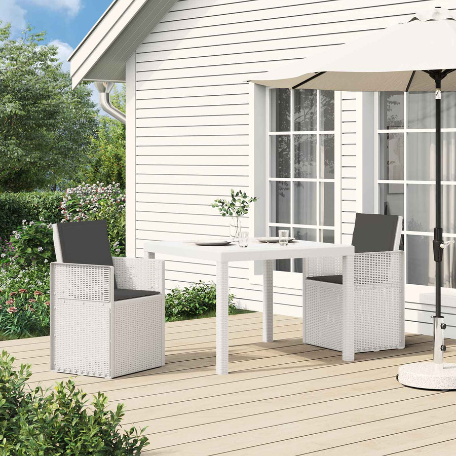 Tuin Eetstoelen 2 pcs Wit en antracietkleurig PP