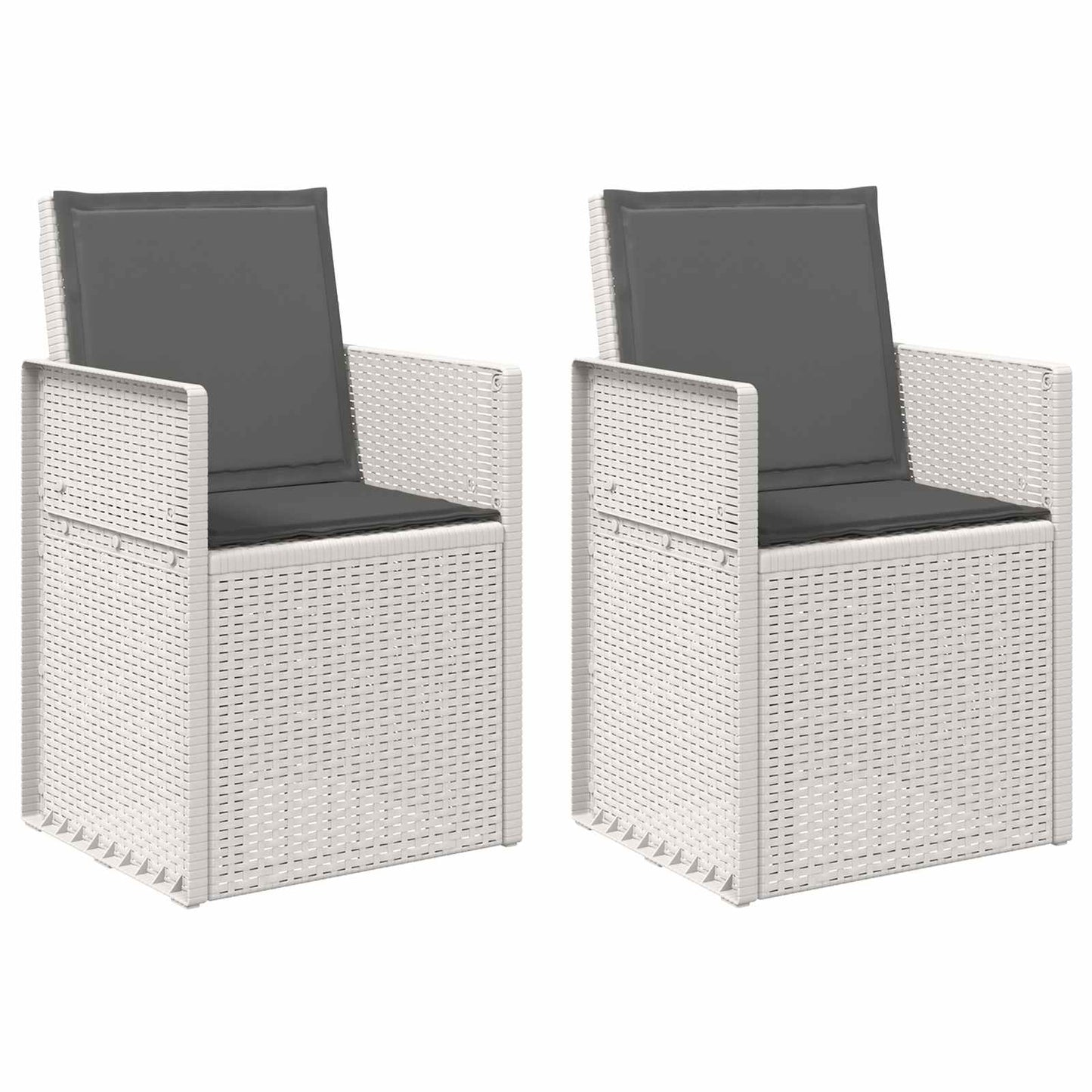 Tuin Eetstoelen 2 pcs Wit en antracietkleurig PP
