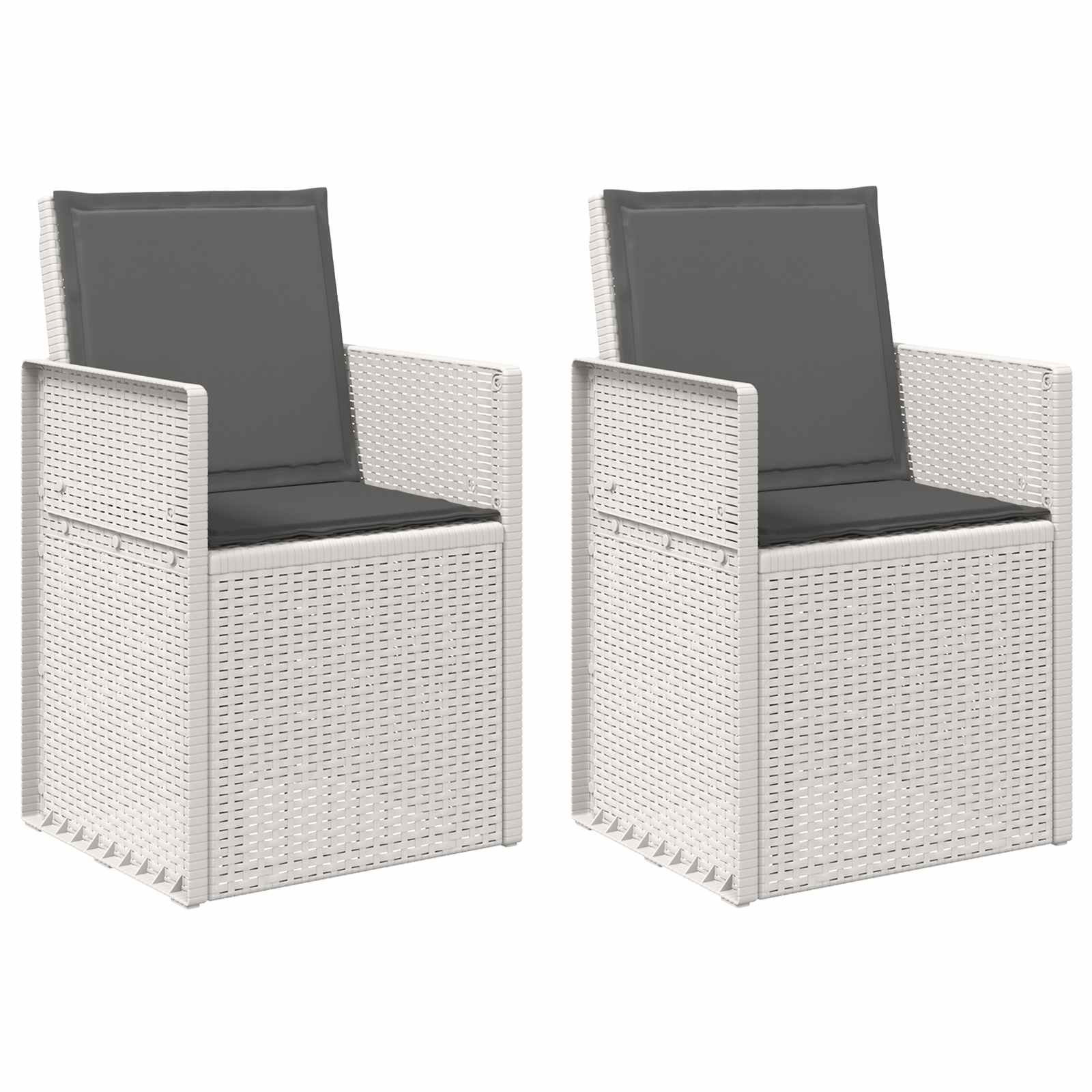 Tuin Eetstoelen 2 pcs Wit en antracietkleurig PP