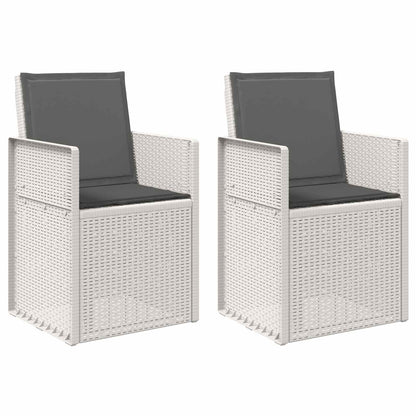 Tuin Eetstoelen 2 pcs Wit en antracietkleurig PP