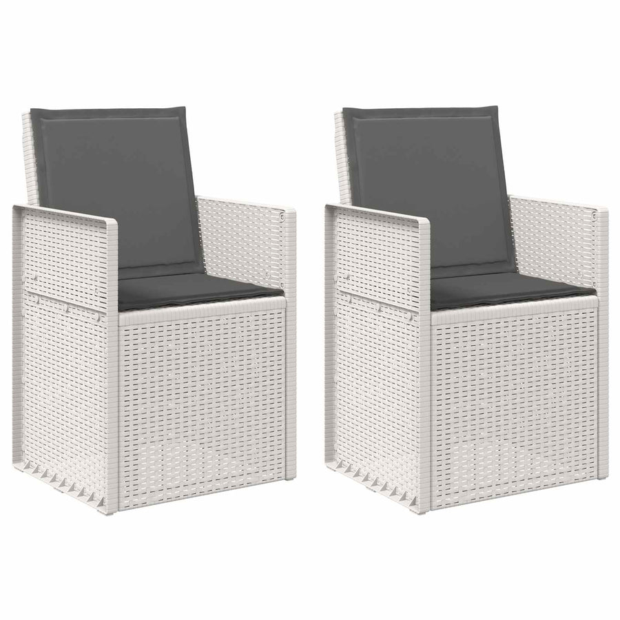 Tuin Eetstoelen 2 pcs Wit en antracietkleurig PP