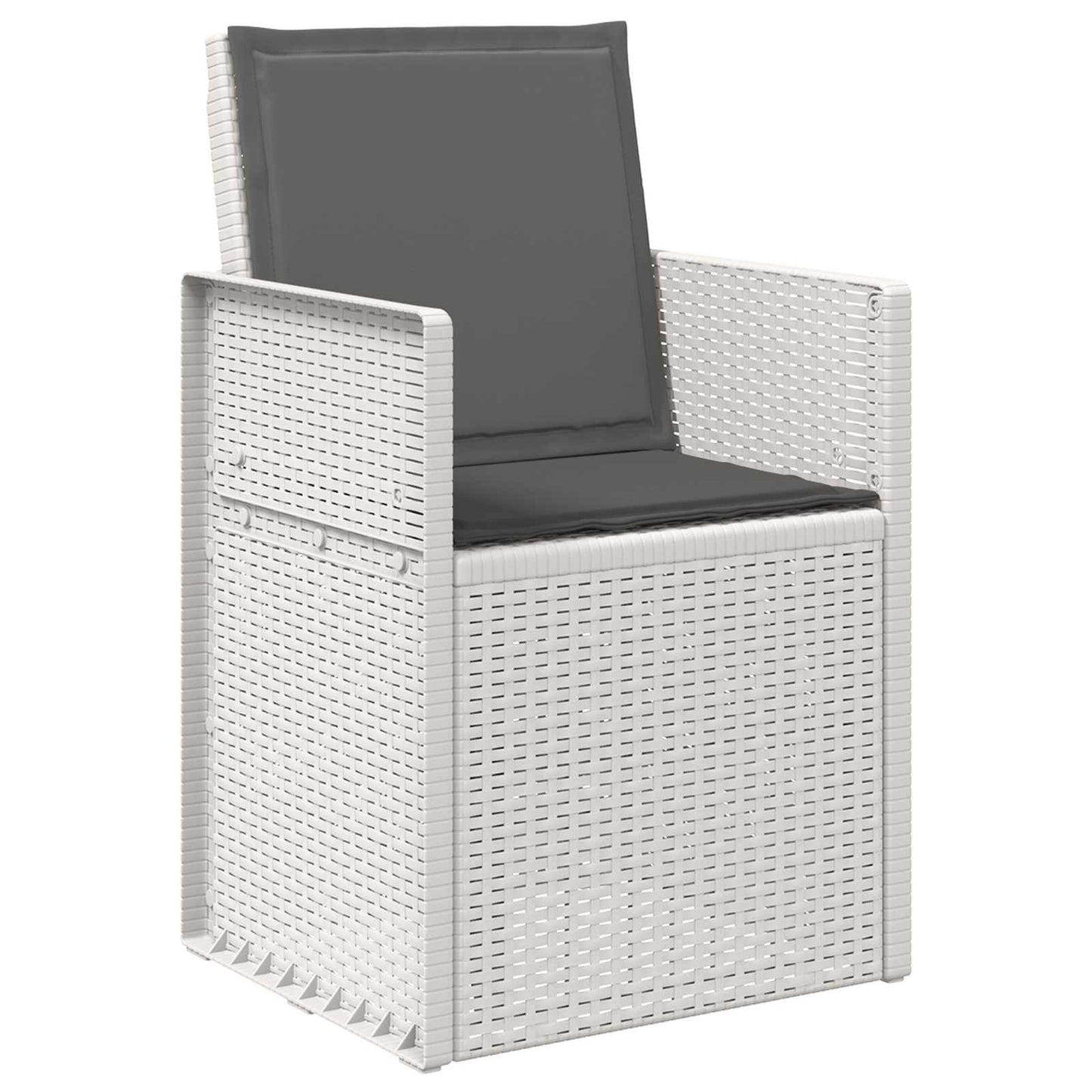 Tuin Eetstoelen 2 pcs Wit en antracietkleurig PP