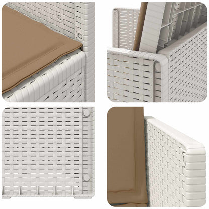 Tuin Eetstoelen 2 pcs Wit en Taupe PP