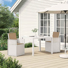 Garden Dining Chairs 2 pcs White and Taupe PP
