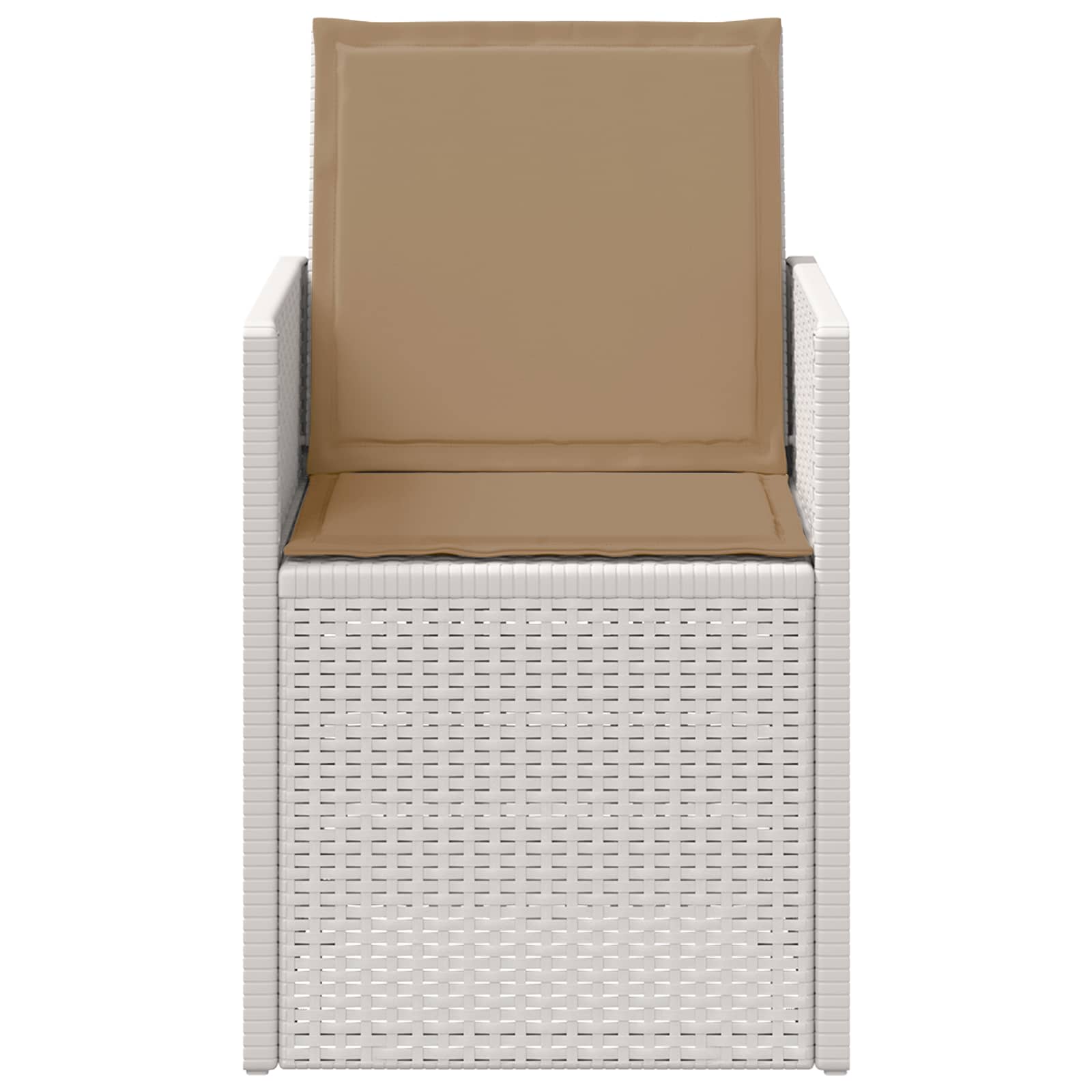 Tuin Eetstoelen 2 pcs Wit en Taupe PP