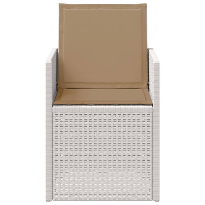Tuin Eetstoelen 2 pcs Wit en Taupe PP