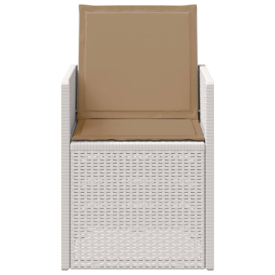 Tuin Eetstoelen 2 pcs Wit en Taupe PP