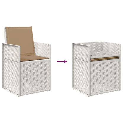 Tuin Eetstoelen 2 pcs Wit en Taupe PP