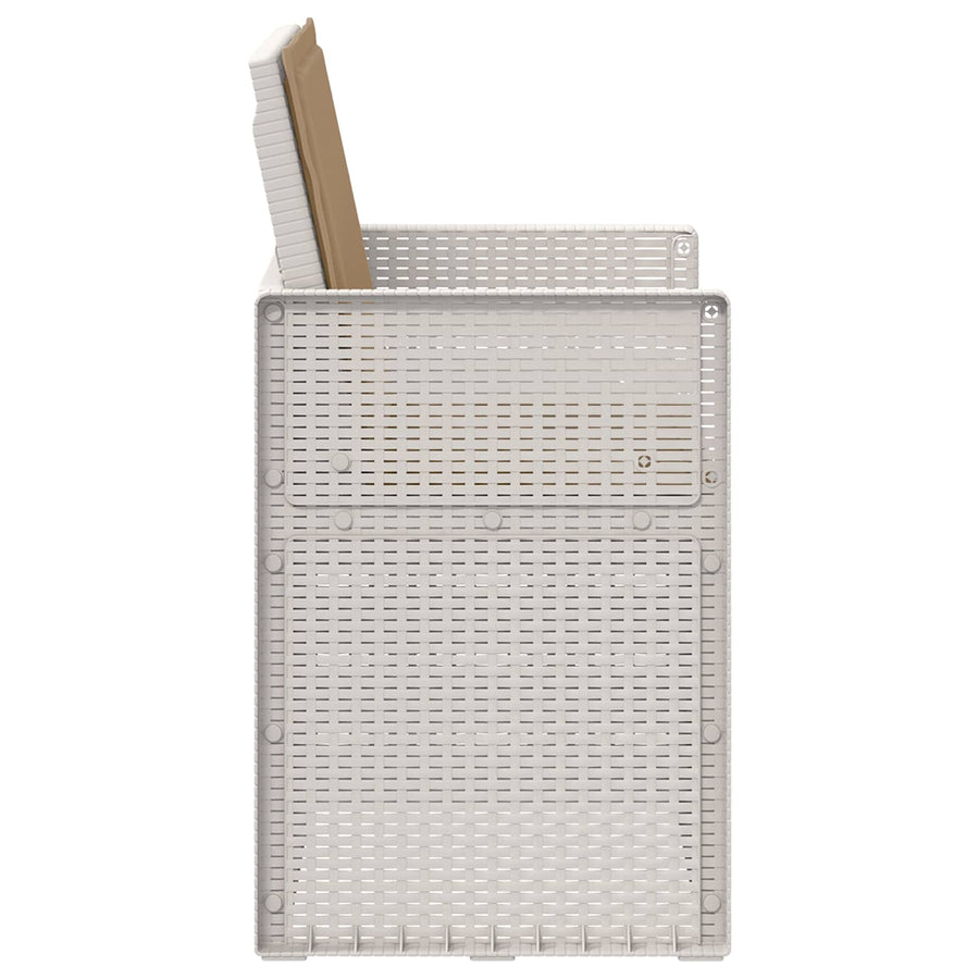 Tuin Eetstoelen 2 pcs Wit en Taupe PP
