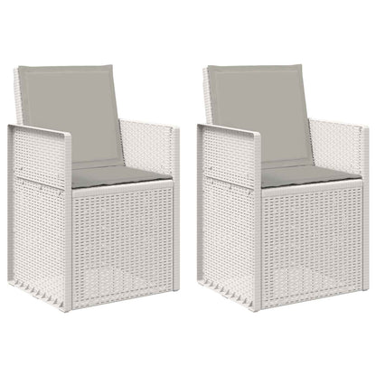 Tuin Eetstoelen 2 pcs Wit en Lichtgrijs PP