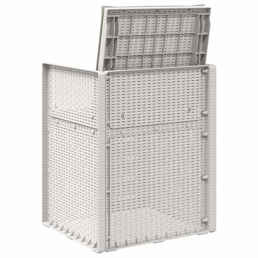 Tuin Eetstoelen 2 pcs Wit en Lichtgrijs PP
