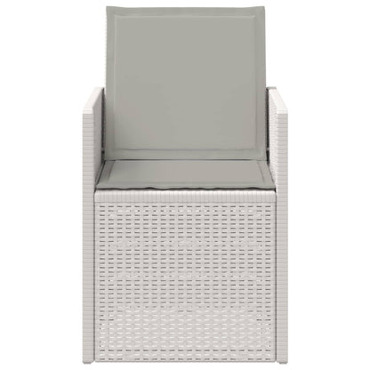 Tuin Eetstoelen 2 pcs Wit en Lichtgrijs PP